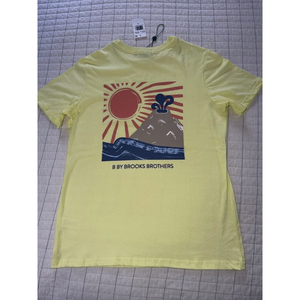 B by Brooks Brothers Boys Volcano Graphic Pima Cotton T-Shirt 18Y NWT
